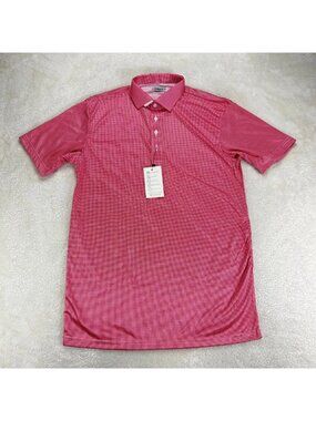 NWT Collars & Co. Polo Shirt Mens LT Red Firm Dress Collar Stretch Short Sleeve